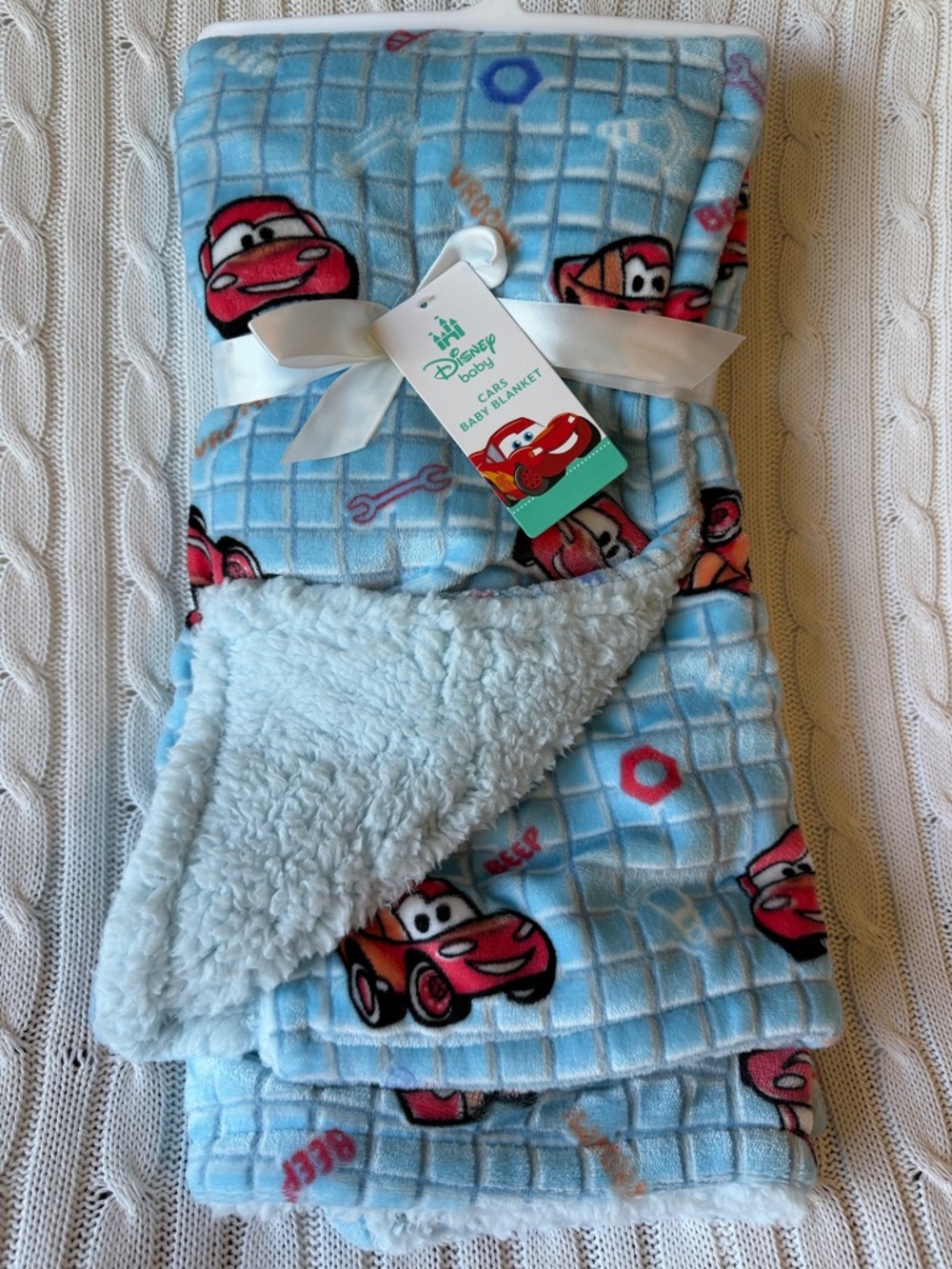 Disney Baby Cars Blanket NEW Plush Sherpa Throw Pixar Toddler Lightning McQueen